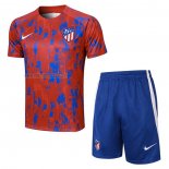 Tuta da Track del Atletico Madrid Manga Corta 2023-2024 Rosso - Pantalon Corto