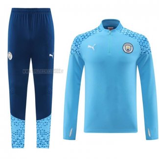 Tuta da Track de Felpa del Manchester City 2023-2024 Blu Claro