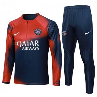 Tuta da Track de Felpa del Paris Saint-Germain 2023-2024 Rosso