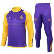 Tuta da Track de Felpa del Real Madrid Bambino 2023-2024 Purpura