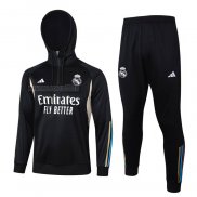 Tuta da Track de Felpa del Real Madrid Bambino 2023-2024 Nero y Blanco