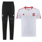 Tuta da Track del Manchester United Manga Corta 2023-2024 Blanco