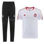 Tuta da Track del Manchester United Manga Corta 2023-2024 Blanco