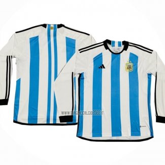 Maglia Argentina 3 Estrellas Home Manica Lunga 2022