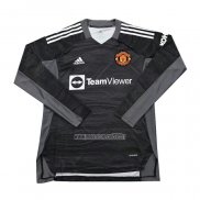 Maglia Manchester United Portiere Manica Lunga 2021-2022 Negro
