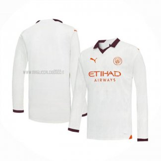 Maglia Manchester City Away Manica Lunga 2023-2024