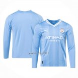 Maglia Manchester City Home Manica Lunga 2023-2024