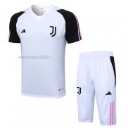 Tuta da Track del Juventus Manga Corta 2023-2024 Blanco - Pantalon Corto