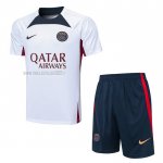 Tuta da Track del Paris Saint-Germain Manga Corta 2023-2024 Blanco - Pantalon Corto