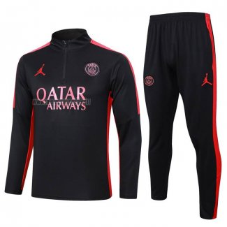 Tuta da Track de Felpa del Paris Saint-Germain Jordan 2023-2024 Nero