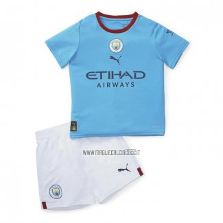 Maglia Manchester City Home Bambino 2022-2023