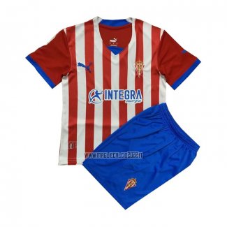 Maglia Sporting Gijon Home Bambino 2022-2023