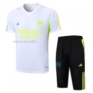 Tuta da Track del Arsenal Manga Corta 2023-2024 Blanco - Pantalon Corto