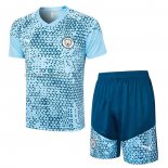 Tuta da Track del Manchester City Manga Corta 2023-2024 Blu - Pantalon Corto