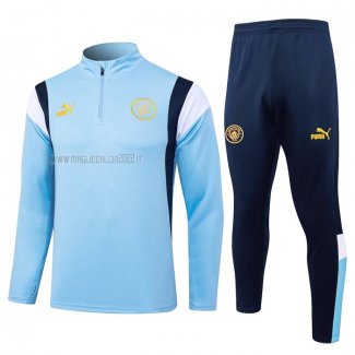 Tuta da Track de Felpa del Manchester City 2023-2024 Blu Claro