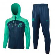 Tuta da Track con Capucha del Barcellona Bambino 2023-2024 Blu y Verde