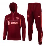 Tuta da Track de Felpa del Manchester United Bambino 2023-2024 Rosso Oscuro