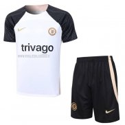 Tuta da Track del Chelsea Manga Corta 2023-2024 Blanco - Pantalon Corto