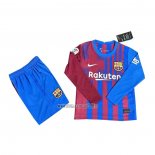 Maglia FC Barcellona Home Manica Lunga Bambino 2021-2022