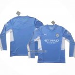 Maglia Manchester City Home Manga Larga 2021-2022