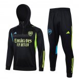 Tuta da Track de Felpa del Arsenal Bambino 2023-2024 Nero y Verde