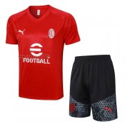 Tuta da Track del Milan Manga Corta 2023-2024 Rosso - Pantalon Corto