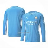 Maglia Manchester City Home Manica Lunga 2021-2022