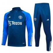 Tuta da Track de Felpa del Manchester United Bambino 2023-2024 Blu